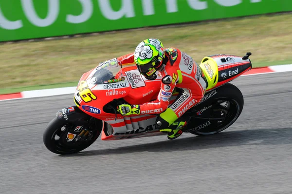 Misano Włochy Września 2011 Włoski Kierowca Ducati Valentino Rossi Akcji — Zdjęcie stockowe