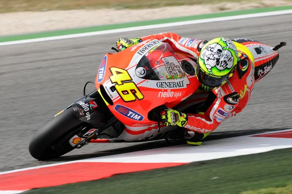 Misano Włochy Września 2011 Włoski Kierowca Ducati Valentino Rossi Akcji — Zdjęcie stockowe