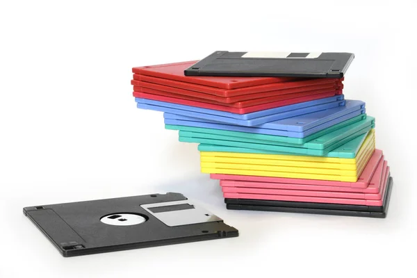 Alte Disketten Isoliert Auf Weiß — Stockfoto