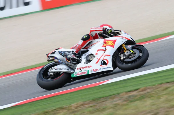 Misano Italia Septiembre 2011 Marco Simoncelli Piloto Italiano Del Honda — Foto de Stock