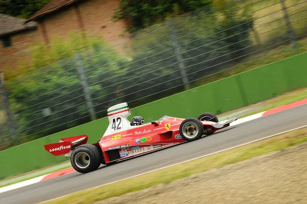 Červen 2012 Neznámý Běh Historickým Ferrari Model Auta 312T Niki — Stock fotografie