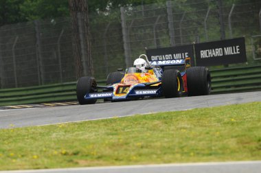 Imola, 6 Haziran 2012: İtalya 'da Imola Classic 2012 uygulaması sırasında klasik F1 Car 1979 Shadow DN9 ex Jan Lammers üzerinde bilinmeyen koşu.
