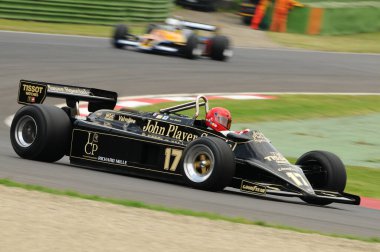 Imola, 6 Haziran 2012: Classic F1 Car 1982, Elio De Angelis - Nigel Mansell, Imola Classic 2012, Imola Circuit, İtalya.
