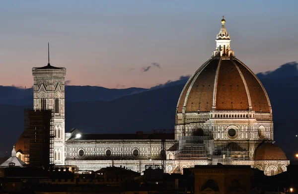 Bela Vista Noturna Catedral Santa Maria Del Fiore Florença Vista — Fotografia de Stock