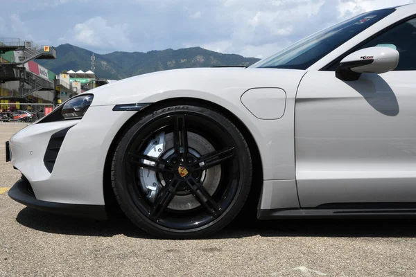 Circuito Mugello Julho 2021 Detalhe Roda Liga Porsche Taycan Turbo — Fotografia de Stock