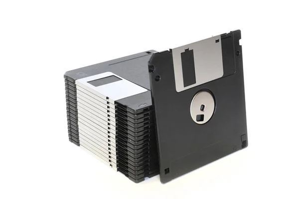 Old Floppy Diskettes Isolated White — Stock Photo, Image