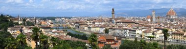 Piazza Michelangelo 'dan Floransa şehrinin manzarası. İtalya