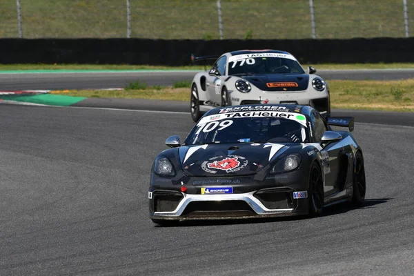 Mugello Circuit Italy September 2021 Porsche 718 Cayman Gt4 Action — Stock Photo, Image