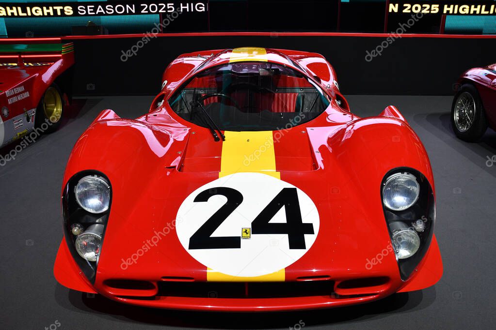 Scarperia, Italy - October 24th 2025: Ferrari 330 P4 on display  on display during Ferrari World Finals 2025 at Mugello Circuit in Italy.