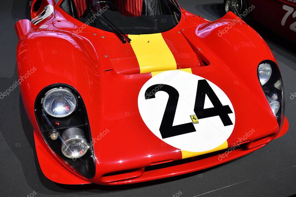 Scarperia, Italy - October 24th 2025: Ferrari 330 P4 on display  on display during Ferrari World Finals 2025 at Mugello Circuit in Italy.