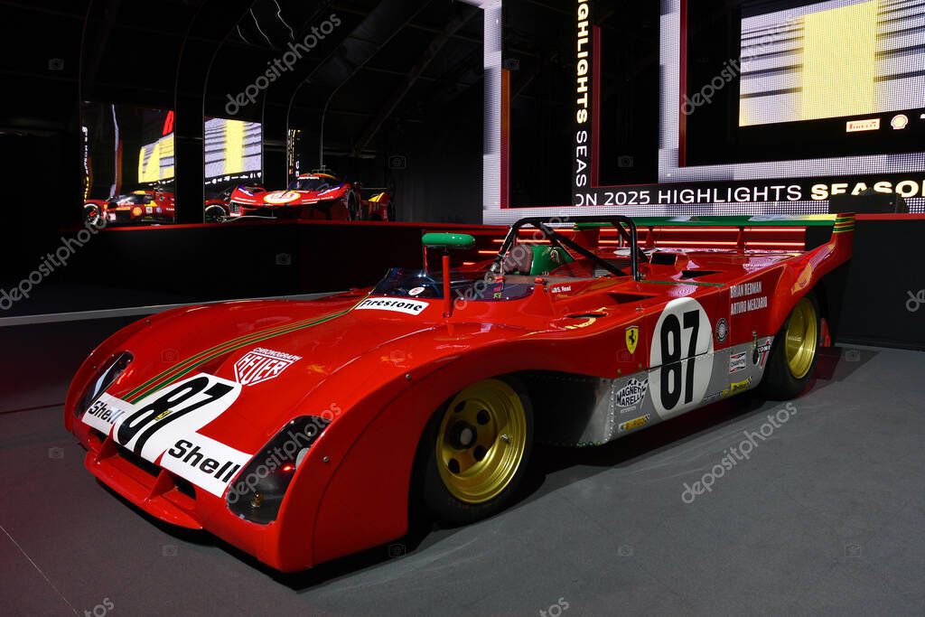 Scarperia, Italy - October 24th 2025: Ferrari 312 PB on display during Ferrari World Finals 2025 at Mugello Circuit in Italy.