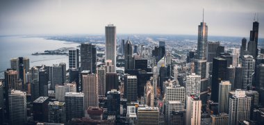 Hava panoramik şehir Chicago manzarası