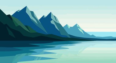 Dağlarla çevrili sakin göl