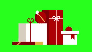 Hediye animasyonu. Noel hediyesi animasyon videosu. doğum günü hediyesi animasyonu. 