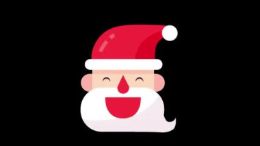 Neşeli Noel Baba karakteri canlandırması. Noel ögesi canlandırılmış video. 