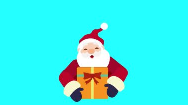 Animasyon Noel Baba size bir hediye sunar. Hediye animasyonu olan Noel Baba. 