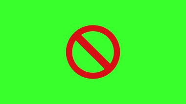 Use this dynamic prohibition sign animation with green screen for creative projects and video editing needs.