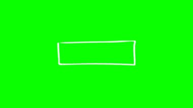 Dinamik animasyon, canlı yeşil bir ekranda beyaz bir dikdörtgen çizildiğini gösteriyor. Anahtarlama, hareket grafikleri ya da düşük üçte birler için mükemmel.