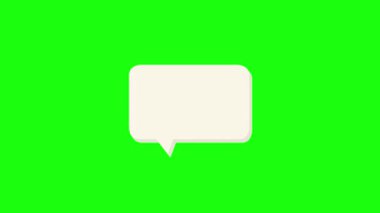 Dynamic message bubble animated element on green screen, perfect for adding engaging communication graphics to digital design projects, video overlays and more.