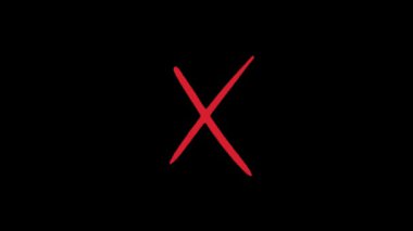 Siyah arka plana karşı soyut kırmızı X animasyonu. Vurgu, sinyal hatası eklemek ya da projenizde dinamik bir görsel öğe yaratmak için mükemmel.