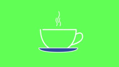 Bir fincan üzerinde yükselen buharın minimalist bir canlandırması, projenize biraz sıcaklık ve rahatlık katmak için mükemmel..