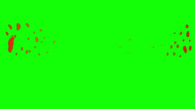 Dinamik video için yeşil ekran arka planında canlı turuncu patlama. ateş animasyonu