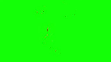 Dinamik video için yeşil ekran arka planında canlı turuncu patlama. ateş animasyonu