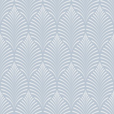 Vintage Art Deco Seamless Pattern. Geometric decorative with leaf texture. Retro background. Green background. Beige leaf. Wallpaper. Blue