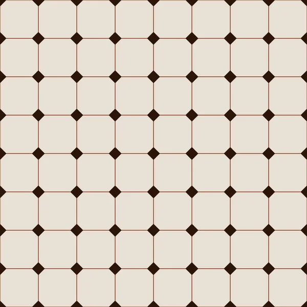 Açık bej renkli yuvarlak kareler ve koyu kahverengi şebeke ile kusursuz desen. Arkaplan, Duvar kağıtları, Tekstil ve Dijital Sanat için Zarif ve Modern Geometrik Tablo Tasarımı.