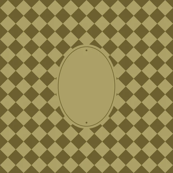 Yazı veya Monogram Oval Çerçeve ile şık Vintage Harlequin Deseni. Davetiyeler, Kartlar ve Dekoratif Projeler için Altın Tonlarda Klasik Retro Tasarımı