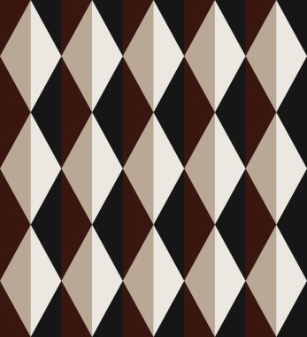 Klasik Art Deco Kusursuz Desen. Geometrik dekoratif ve soyut. Retro siyah, bej elementler. Duvar Kağıdı