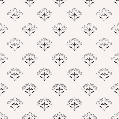 Klasik Art Deco Kusursuz Desen. Geometrik dekoratif ve soyut. Retro beyaz arka plan. Siyah elementler Duvar Kağıdı