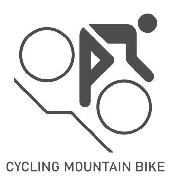 Bisikletli dağ bisikleti. Yaz oyunları ve spor. Vektör simgesi