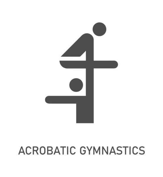 Yaz sporu ikonu. Vektör, beyaz arkaplanda spor disiplinlerinin isimlerini içeren bir resim tespit etti. Oyunlar ve spor. Akrobatik jimnastik