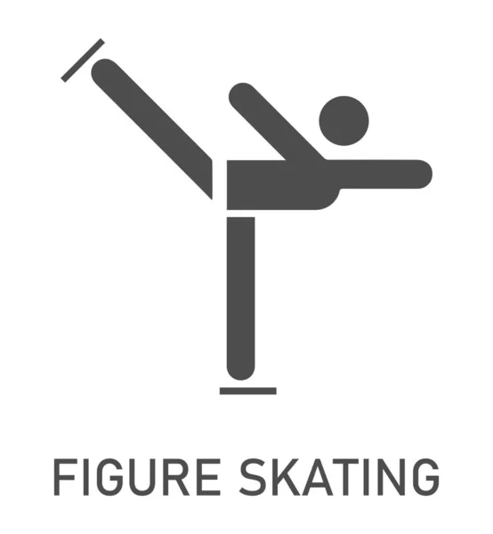 Soyut kişi. Beyaz arkaplanda artistik buz pateni ikonu vektörü. Oyunlar ve spor