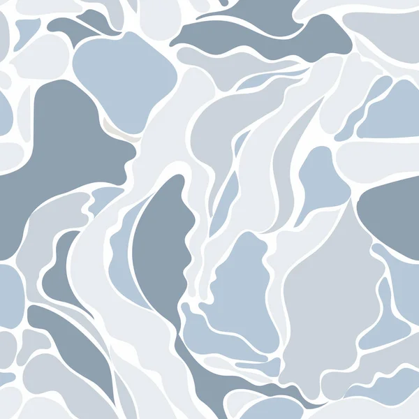 Soyut biçimlere sahip estetik çağdaş yazdırılabilir desen. Minimalist orta yüzyıl tarzında soyut bir arka plan. Mavi, gri