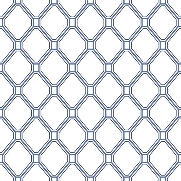 Klasik Art Deco Kusursuz Desen. Kare ile geometrik dekoratif. Geçmişe dönüş. Mavi ve beyaz arka plan. Duvar kağıdı. Elmas