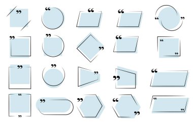 Düz dizaynlı büyük bir metin konuşma balonu. Metin kutusu koleksiyonundan alıntı yap. Mavi