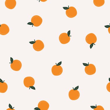 Kusursuz turuncu desen. Sevimli renkli bahar, kumaş için yaz deseni, ambalaj kağıdı, kıyafetler..