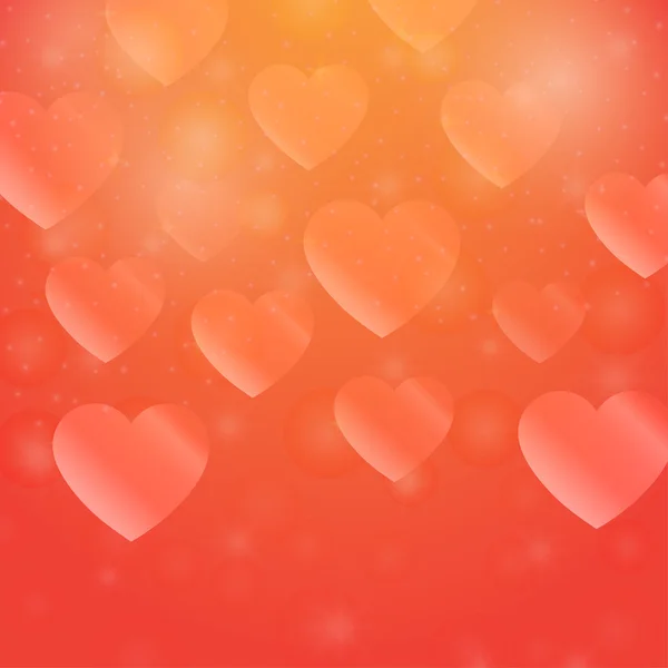 Formas abstractas del amor. Símbolo decorativo con corazones. Papel pintado brillante bokeh. Arte romántico — Vector de stock