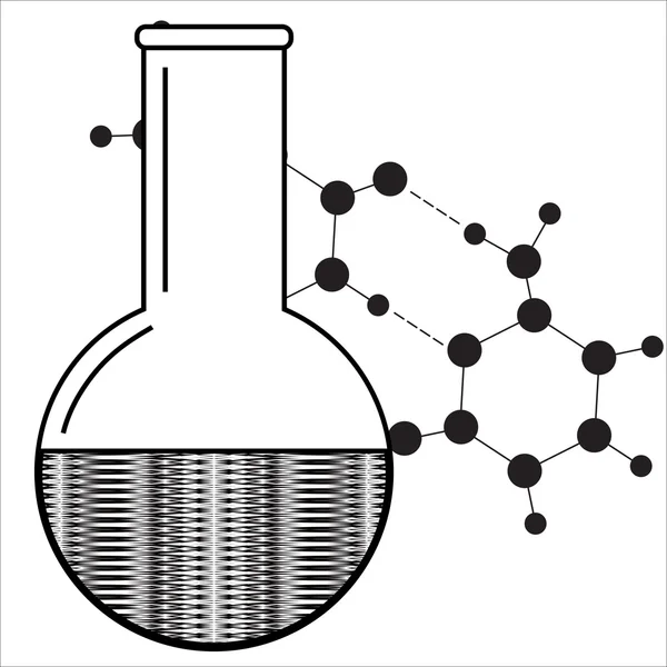 Beaker icon. Chemistry equipment. Abstract laboratory backdrop. — Stock Vector