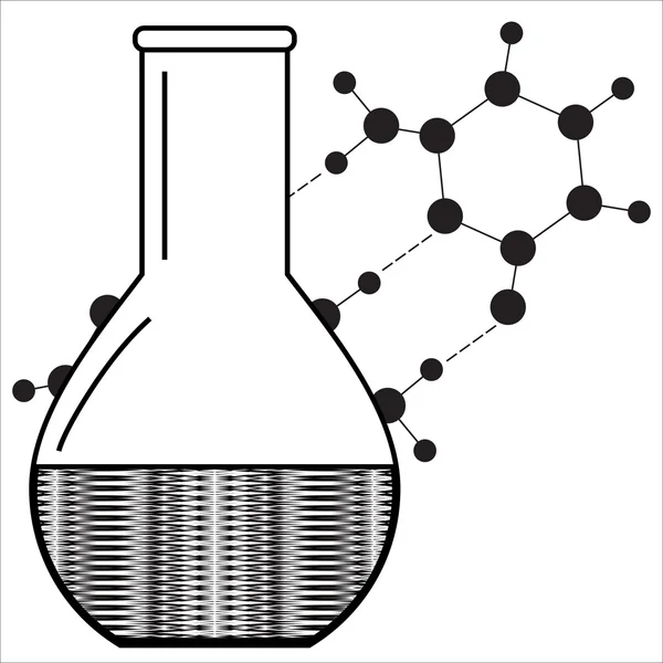 Chemistry formula. Laboratory equipment. Abstract laboratory design. — Stock Vector