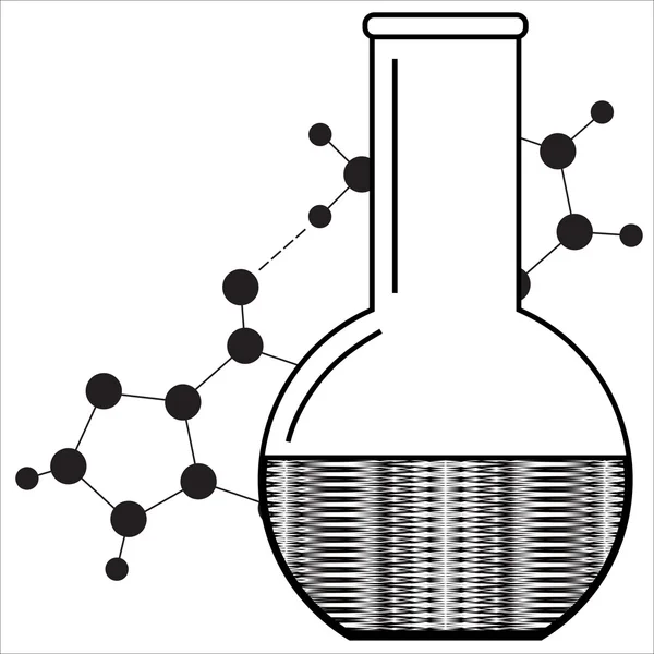 Laboratory glassware. Beaker isolated. Abstract laboratory  image. — Stock Vector