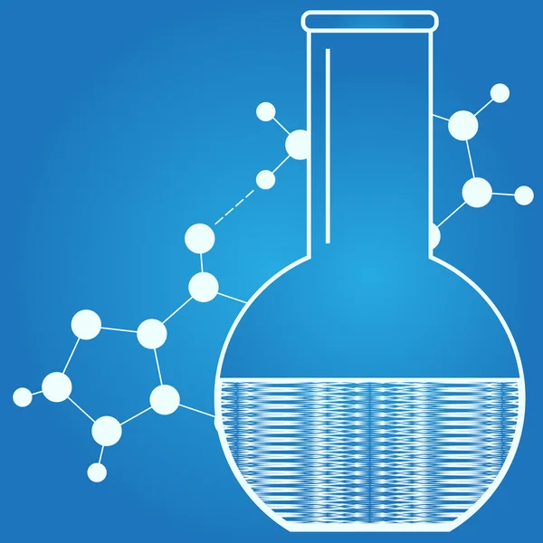 Un vaso aislado. Frasco de laboratorio. Diseño médico abstracto . — Vector de stock