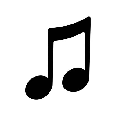 Siyah Siluet Müzikal Not Vektörü İllüstrasyonu