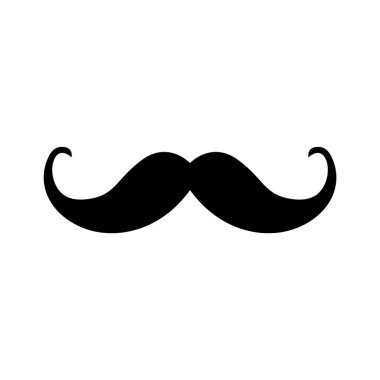 Kalın Bıyık Biçimi Aksesuar İllüstrasyonu Beyaz Arkaplanda İzole Edildi