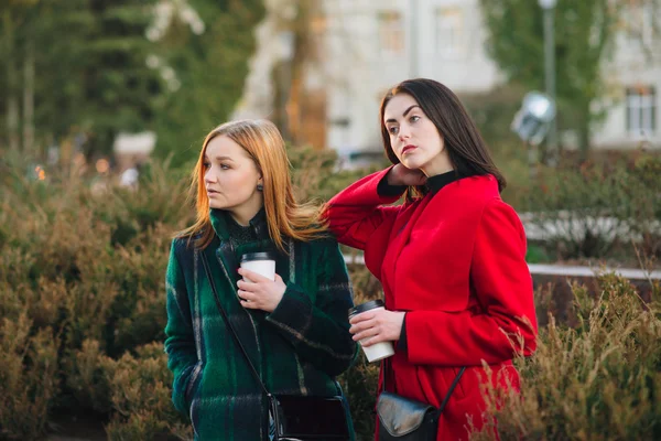 Two girls with gadget — Stock Photo, Image