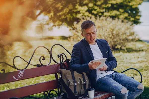 businessman working outdoors