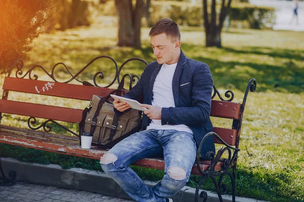 businessman working outdoors