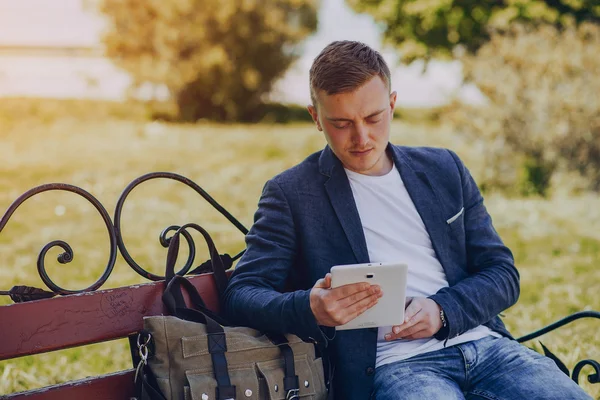 businessman working outdoors